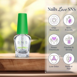 SNS Base Coat Nail Polish for Nail Dip Powder, Gel Base Refill - Long-Lasting & Fast-Drying Nail Strengtheners Gel Base - Low-Odor & No UV Lamp Required - 2 fl. oz.