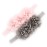 My Lello Baby Flower Headbands Fabric Beaded Trio Stretchy Elastic Pair (Light Pink/Gray)