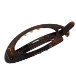 Parcelona French Plain Oval Simple 2 1/4 Inch Small Tortoise No Metal Hair Clip Barrette (Shell) by Parcelona
