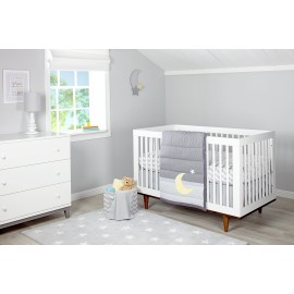 NoJo Little Love Separates Collection - 16 Weathered Grey Star and Moon Shaped Wall Art, Nursery, Bedroom or Playroom Dcor