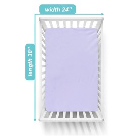 TL Care Heavenly Soft Chenille Fitted Mini Crib Sheet 24 x 38, Warm and Cozy Chenille Portable Sheet, Lavender, for Boys and Girls, Fits Most Pack N Play Mattresses