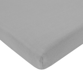TL Care 100% Natural Cotton Fitted Mini Crib Sheet 38 x 24 - Soft & Breathable Small Nesting Portable Crib Sheet, Fits Pack N Play Mattresses, Gray, for Boys & Girls