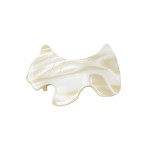 French Amie Scottish Dog Puppy Ivory White Cream Small 2 Celluloid Handmade Automatic Hair Clip Barrette for Women and Girls, Made in France - (Ivory White Cream)