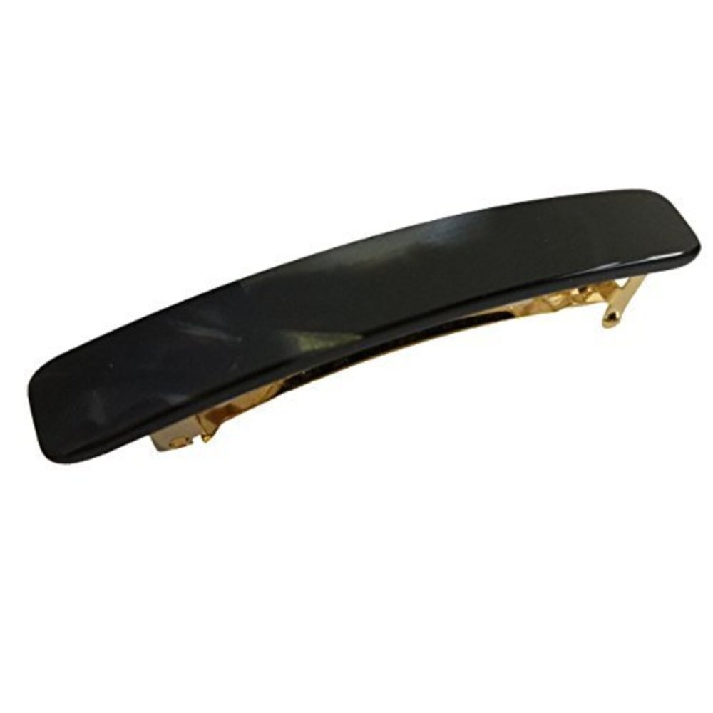 French Amie Small 2 1/4 inch Celluloid Handmade Hair Barrette No Slip Grip Durable Styling Women Hair Accessories Hair Clip for Girls, Made in France(Black) French Amie Small 2 1/4 inch Celluloid Handmade Hair Barrette No Slip Grip Durable Styling Women Hair Accessories Hair Clip for Girls, Made in France(Black)