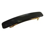 French Amie Small 2 1/4 inch Celluloid Handmade Hair Barrette No Slip Grip Durable Styling Women Hair Accessories Hair Clip for Girls, Made in France(Black)