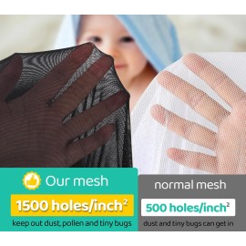 Stroller Mesh Shade Stroller Net Cover Baby Car Seat Carrier Shade-Ventilated and See Through Mesh