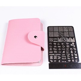 FingerAngel 4PCS XL Stamping Nail Art Plates with 1stamper,1scraper and 1 Pcs Pink Stamping Plate Organizer FingerAngel 4PCS XL Stamping Nail Art Plates with 1stamper,1scraper and 1 Pcs Pink Stamping Plate Organizer
