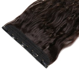 S-noilite Elegant 29(73cm) Longest Curly Dark Brown 3/4 Full Head One Piece 5 Clips Clip in Hair Extensions