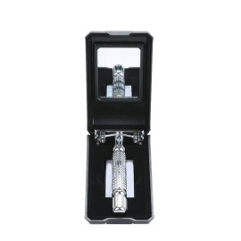RAZILO Ultimate Butterfly Safety Razor - Heavy Duty Twist To Open Double Edge Safety Razor for Men; Shaving Kit with Mirrored Travel Case and Stainless Steel Double Edge Blade