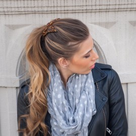 Hair Hugger for Fine, Thin, Short & Straight Hair by HairZing - Easy Comfy Styles, Add Volume with No Pressure - Double Comb with Elastic for UpDo, Ponytail, French Twist, Bun (Tortoise - Large)