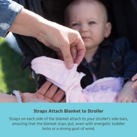 J.L. Childress Cuddle \'N Cover Stroller Blanket - Soft Baby Blanket for Travel, Car Seat, & Strollers, All-Weather Sun & Shade Protection for Infant & Toddler, Silky & Minky Fabric - 30 x 30, Pink