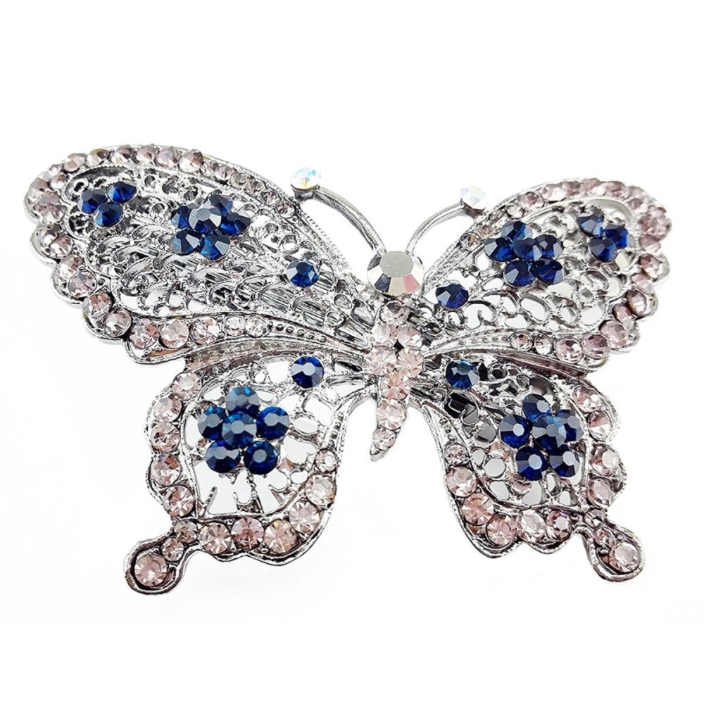 yueton New Crystal Rhinestone Butterfly Hair Clip Hair Accessories, Wedding Bride Headwear Hairpin