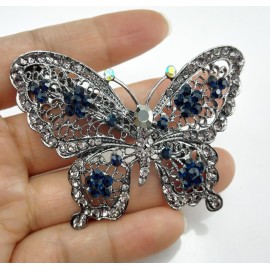 yueton New Crystal Rhinestone Butterfly Hair Clip Hair Accessories, Wedding Bride Headwear Hairpin