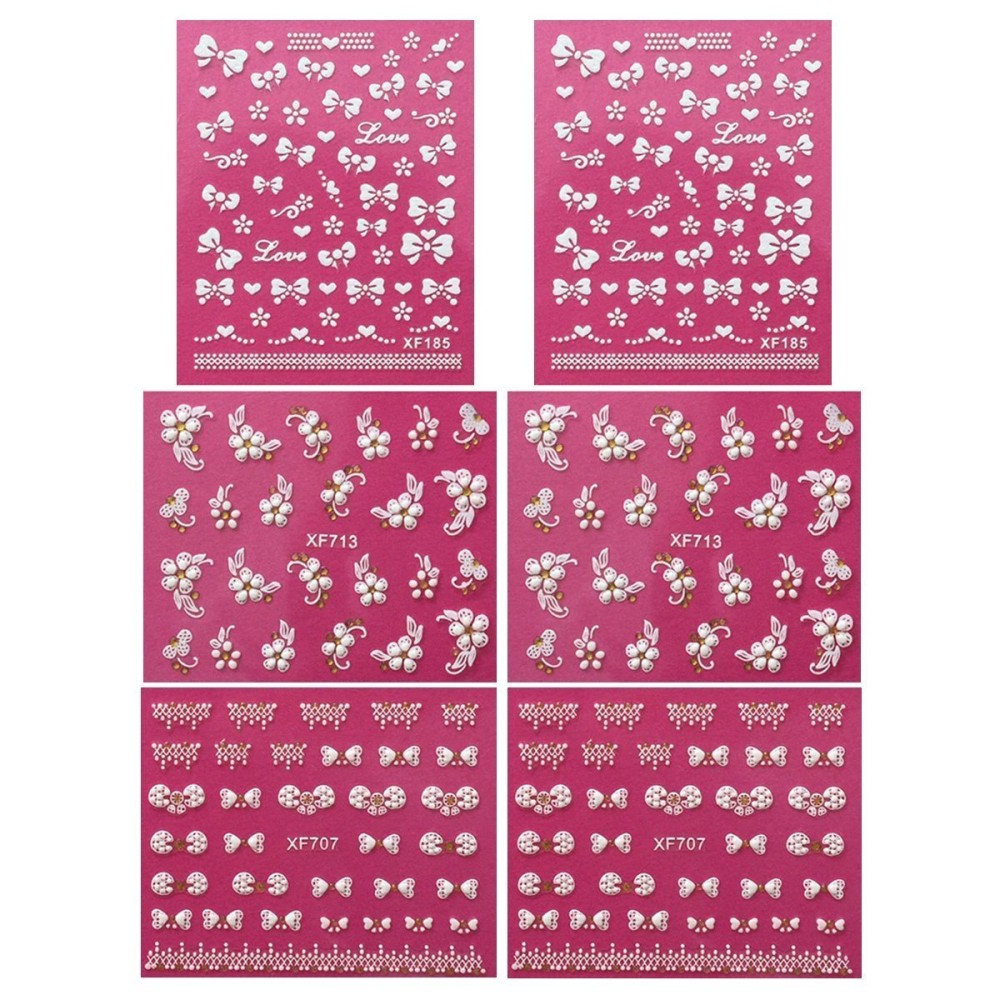 Wrapables Fingernail Stickers Nail Art Nail Stickers Self-Adhesive Nail Stickers 3D Nail Decals - Bows, Hearts & Flowers (3 Designs/6 Sheets) Wrapables Fingernail Stickers Nail Art Nail Stickers Self-Adhesive Nail Stickers 3D Nail Decals - Bows, Hearts & Flowers (3 Designs/6 Sheets)