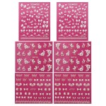 Wrapables Fingernail Stickers Nail Art Nail Stickers Self-Adhesive Nail Stickers 3D Nail Decals - Bows, Hearts & Flowers (3 Designs/6 Sheets)