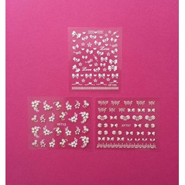 Wrapables Fingernail Stickers Nail Art Nail Stickers Self-Adhesive Nail Stickers 3D Nail Decals - Bows, Hearts & Flowers (3 Designs/6 Sheets) Wrapables Fingernail Stickers Nail Art Nail Stickers Self-Adhesive Nail Stickers 3D Nail Decals - Bows, Hearts & Flowers (3 Designs/6 Sheets)