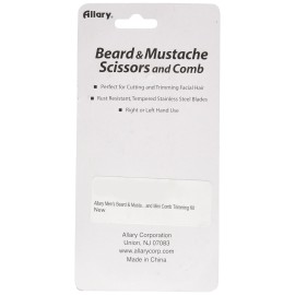 Allary Men\'s Beard and Mustache Scissors, Mini Comb Trimming Kit