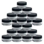 Beauticom (Quantity: 20 Pieces) 10G/10ML Round Clear Jars with Black Lids for Lotion, Creams, Toners, Lip Balms, Makeup Samples - BPA Free