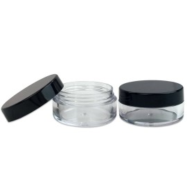 Beauticom (Quantity: 20 Pieces) 10G/10ML Round Clear Jars with Black Lids for Lotion, Creams, Toners, Lip Balms, Makeup Samples - BPA Free