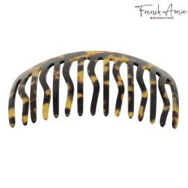 French Amie Fab 13 Teeth Handmade Medium Tokyo Celluloid Side Hair Comb (Tokyo)
