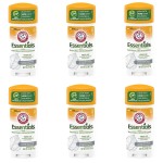 Arm & Hammer Essentials Solid Deodorant, Unscented,2.5 oz, 6 Count