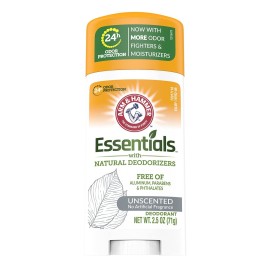 Arm & Hammer Essentials Solid Deodorant, Unscented,2.5 oz, 6 Count