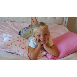 ELLA & MAX Toddler Pillowcase. Pink. Soft & Cuddly. Made of Luxury Microfiber Fabric - Easy to wash & no Ironing. Handmade in USA.