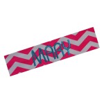 Funny Girl Designs Custom Chevron Headband with Personalized Embroidered Name or Text of Your Choice (Hot Pink Chevron)