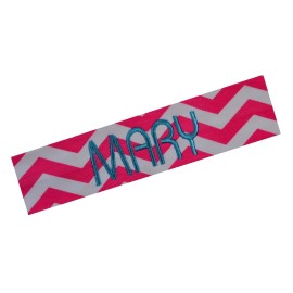 Funny Girl Designs Custom Chevron Headband with Personalized Embroidered Name or Text of Your Choice (Hot Pink Chevron)