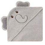 Luvable Friends Unisex Baby Cotton Animal Face Hooded Towel, Elephant, One Size