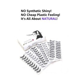 Bella Hair False Eyelashes Variety Pack, 60 Pairs Reusable Handmade Fake Eyelashes in 6 Styles, Specialized Natural Soft, Criss-Cross, Wispies Lashes for Daily, Casual Events, Daytime Outings and More