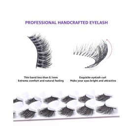 Bella Hair False Eyelashes Variety Pack, 60 Pairs Reusable Handmade Fake Eyelashes in 6 Styles, Specialized Natural Soft, Criss-Cross, Wispies Lashes for Daily, Casual Events, Daytime Outings and More
