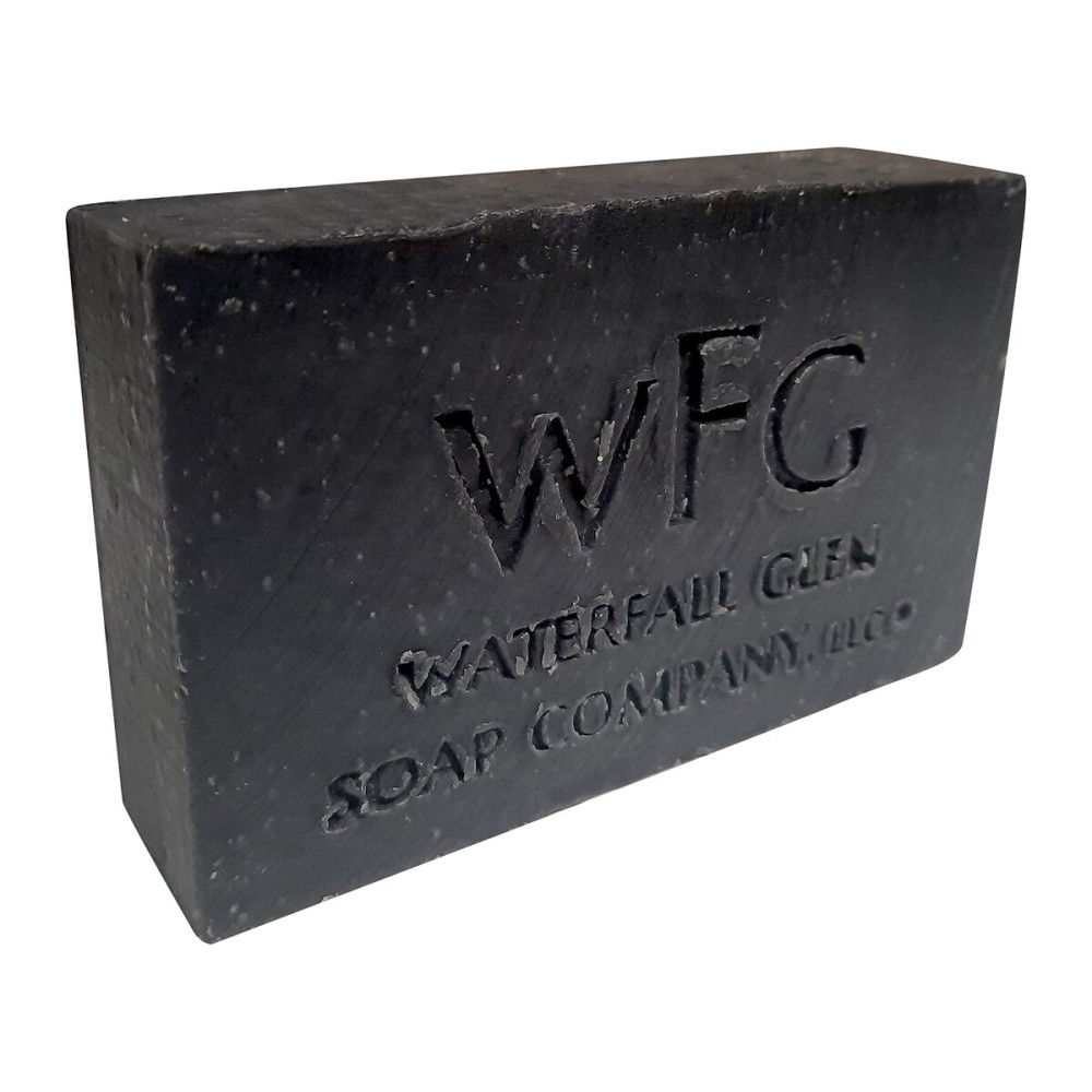 WFG WATERFALL GLEN SOAP COMPANY, LLC, Incognito Noir bath soap, charcoal, vegan with Dead Sea Salt infusion, fragrance free, enriched with kokum butter