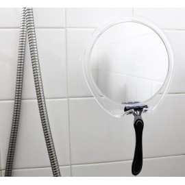 JiBen Fogless Shower Mirror with Power Locking Suction Cup, Built-in Razor Hook and 360 Degree Rotating Adjustable Arm, Personal Fog Free Bathroom Shaving Mirror (Clear)