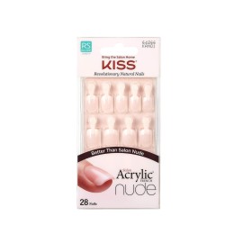 Kiss Salon Acrylic Nude French Nails 28 Count (Breathtaking) (6 Pack)