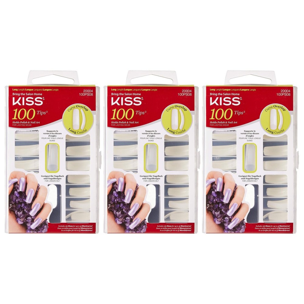Kiss 100 Tips Curve Overlap Long Length (Pack of 3) Kiss 100 Tips Curve Overlap Long Length (Pack of 3)