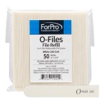 ForPro Professional Collection O-Files Replaceable File System Refills, White, 240 Grit, Manicure Nail File Refills, 3.9 L x .6 W, 50-Count