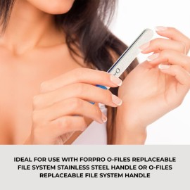 ForPro Professional Collection O-Files Replaceable File System Refills, White, 240 Grit, Manicure Nail File Refills, 3.9 L x .6 W, 50-Count