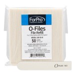 ForPro Professional Collection O-Files Replaceable File System, 180 Grit, Manicure Nail File Refills, 3.9 L x .6 W, White, 50-Count
