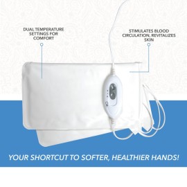 ForPro Professional Collection Premium Heated Mitts, Electric Thermal Moisturizing Hand Warmers for Spa Treatments, Dual Temperature Settings, 1-Pair