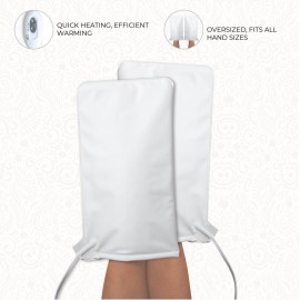 ForPro Professional Collection Premium Heated Mitts, Electric Thermal Moisturizing Hand Warmers for Spa Treatments, Dual Temperature Settings, 1-Pair