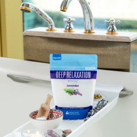 Deep Relaxation Bath Salt 32 Ounces Epsom Salt with Natural Lavender Essential Oil Plus Vitamin C in BPA Free Pouch with Easy Press-Lock Seal Deep Relaxation Bath Salt 32 Ounces Epsom Salt with Natural Lavender Essential Oil Plus Vitamin C in BPA Free Pouch with Easy Press-Lock Seal