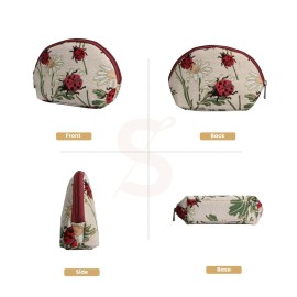 Signare Tapestry Cosmetic Bag Toiletry Makeup Bag for Women With Ladybug Floral Design (COSM-LDBD) Signare Tapestry Cosmetic Bag Toiletry Makeup Bag for Women With Ladybug Floral Design (COSM-LDBD)
