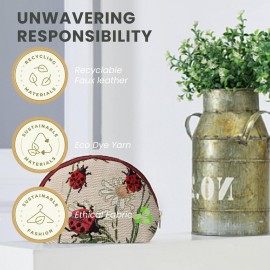 Signare Tapestry Cosmetic Bag Toiletry Makeup Bag for Women With Ladybug Floral Design (COSM-LDBD) Signare Tapestry Cosmetic Bag Toiletry Makeup Bag for Women With Ladybug Floral Design (COSM-LDBD)