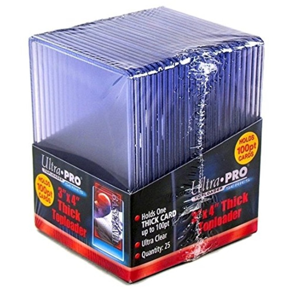 2 Ultra Pro 100pt Top Loaders - 25 100 Pt Toploaders Per Pack (50 Total) - Thick Baseball, Football, Basketball, Hockey, Gaming