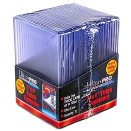 2 Ultra Pro 100pt Top Loaders - 25 100 Pt Toploaders Per Pack (50 Total) - Thick Baseball, Football, Basketball, Hockey, Gaming