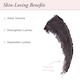 PR Beauty Fully Charged Mascara for Eye Lash Volume & Length (Black) - Travel Size Thickening, Volumizing, & Lengthening Mascara Powered by Magnetic Technology - Maintains Lift & Curl of Lashes