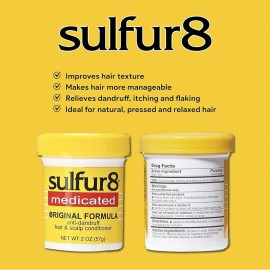Sulfur8 Medicated Original Formula Anti-Dandruff Hair & Scalp Conditioner, 2 OZ - 3 Pack