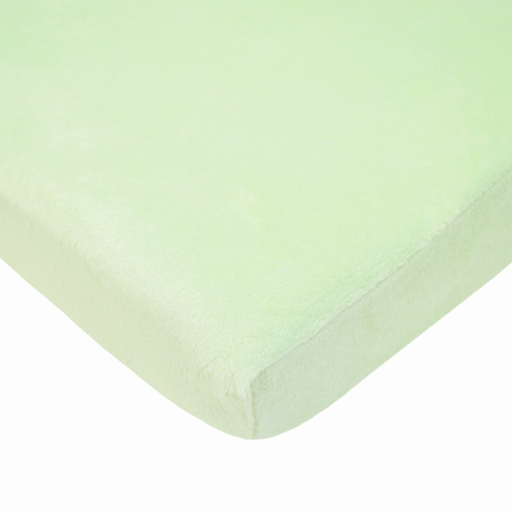TL Care Heavenly Soft Chenille Fitted Mini Crib Sheet 24 x 38, Warm and Cozy Chenille Portable Sheet, Celery, for Boys and Girls, Fits Most Pack N Play Mattresses