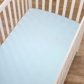 TL Care Fitted Crib Sheet 28 x 52, Soft Breathable Neutral 100% Cotton Jersey Sheet, Blue, for Boys and Girls, Fits Crib and Toddler Bed mattresses